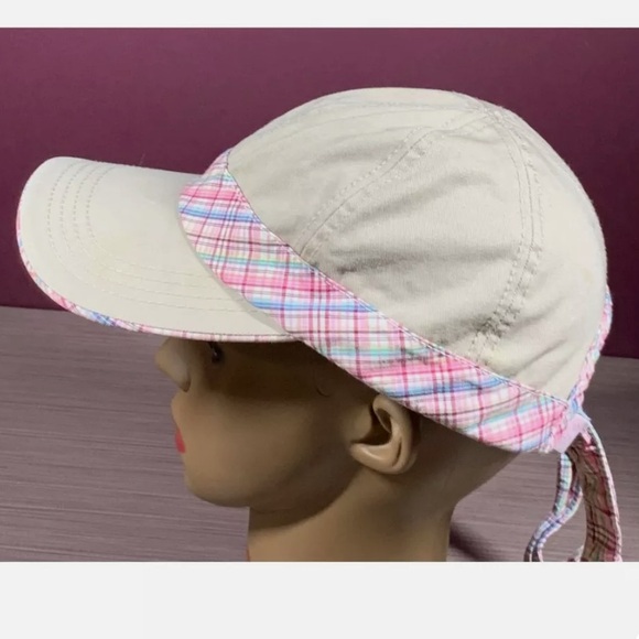 LADY HAGEN PLAID PATTERN WITH TIE OFF BACK TIES CAP/HAT - Picture 2 of 8